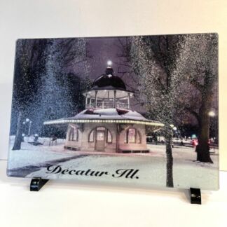 Decatur Transfer House Cutting Board- Night Winter View