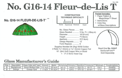 Worden G16-14 Fleur-De-Lis Lamp Pattern - Image 2