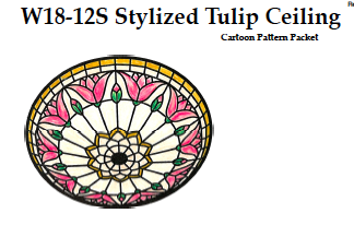 Worden W18-12 Stylized Tulip Ceiling Lamp Pattern