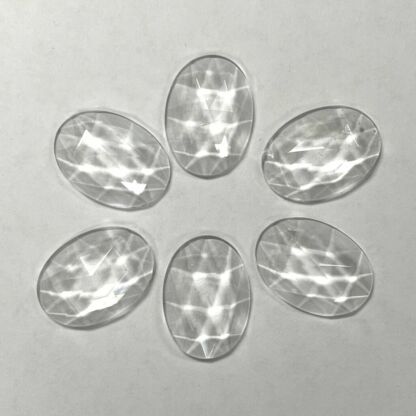 OV2518-01 Faceted Oval 18mm x 25mm Jewel Clear - Set of 6