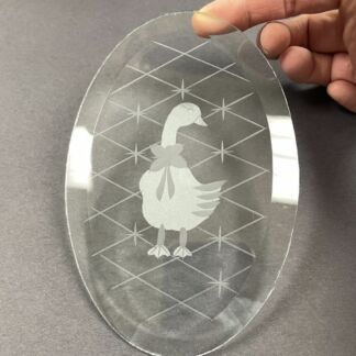 Engraved Clear Oval Bevel - #611 Goose