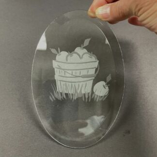 Engraved Clear Oval Bevel - #614 Apple Basket