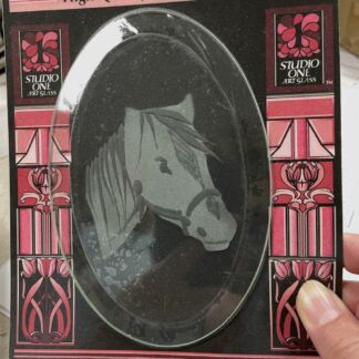 Engraved Clear Oval Bevel - #608 Horse