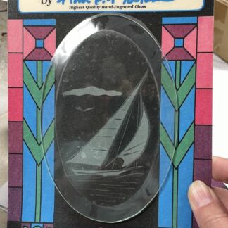 Engraved Clear Oval Bevel - #604 Sailboat