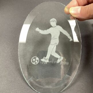 Engraved Clear Oval Bevel - #610 Soccer Player