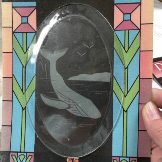 Engraved Clear Oval Bevel - #609 Whale