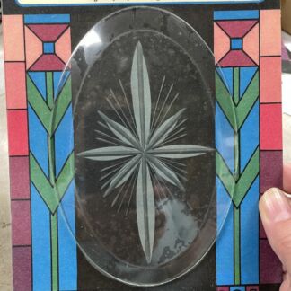 Engraved Clear Oval Bevel - #602 Star