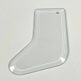 Clear Stocking Shape Bevel with hole #ST02
