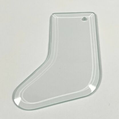 Clear Stocking Shape Bevel with hole #ST02