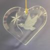 Clear Dove Heart Shape Bevel with hole #GB01 - Image 2