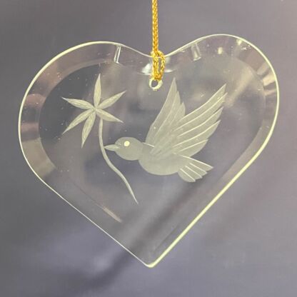 Clear Dove Heart Shape Bevel with hole #GB01 - Image 2