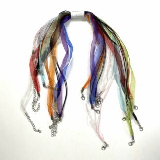 18" Organza Ribbon & Cord Necklace Assortment - 10 pc. JL049
