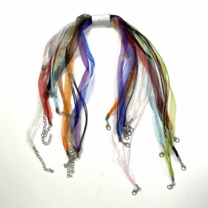 18" Organza Ribbon & Cord Necklace Assortment - 10 pc. JL049