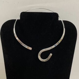 Silver Colored Choker Necklace -#JL403A