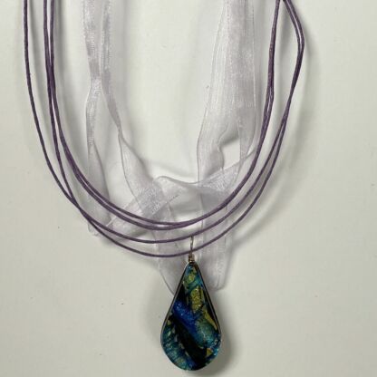 18" Organza Ribbon & Cord Necklace Lt. Purple - 10 pc. JL51 - Image 2