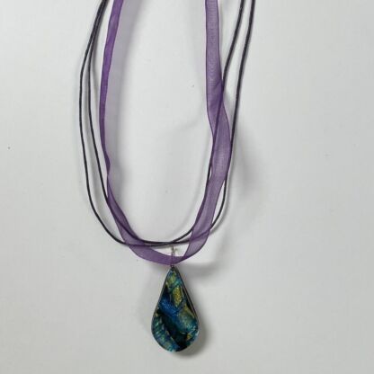 18" Organza Ribbon & Cord Necklace Dk Purple- 10 pc. JL54 - Image 2