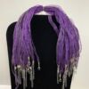 18" Organza Ribbon & Cord Necklace Dk Purple- 10 pc. JL54