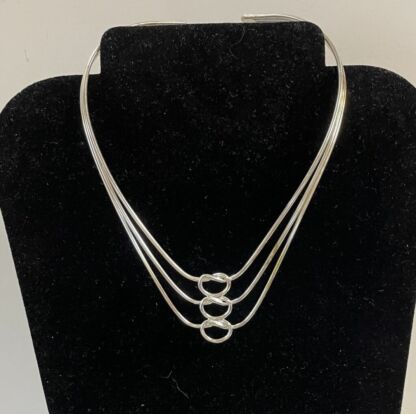 Silver Plated Choker Necklace & Bracelet Set -#JL59 - Image 3