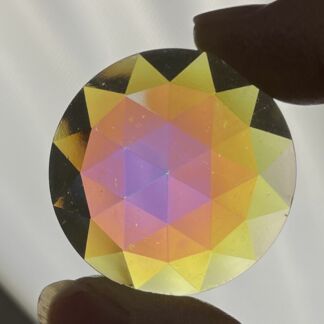 Dichroic 35mm Jewel BR35-313 Faceted Vaseline Yellow