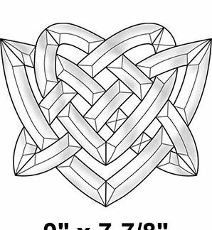 Celtic Heart Beveled Glass Background Cluster - MEC828