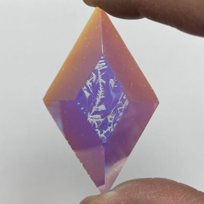 A Dichroic Diamond Bevel Glass 1 3/4" x 3" Glue Chip DF175