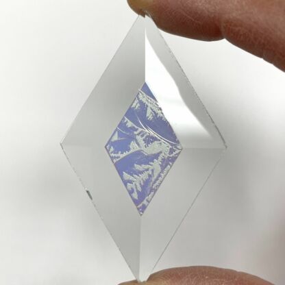 A Dichroic Diamond Bevel Glass 1 1/2" x 2 1/2" Glue Chip DP120