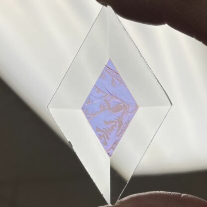 A Dichroic Diamond Bevel Glass 1 1/2" x 2 1/2" Glue Chip DP120 - Image 3