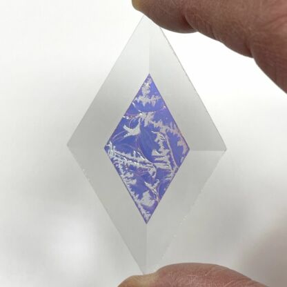 A Dichroic Diamond Bevel Glass 1 3/4" x 3" Glue Chip DP180