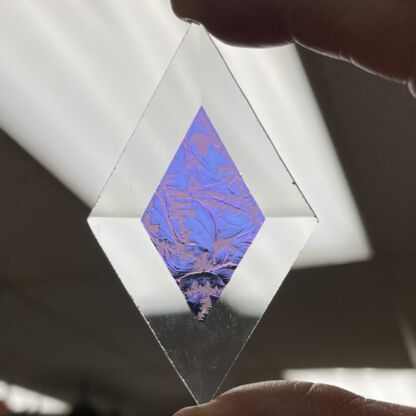 A Dichroic Diamond Bevel Glass 1 3/4" x 3" Glue Chip DP180 - Image 2