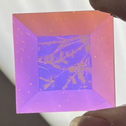 A Dichroic Square Bevel Glass 1 1/2" x 1 1/2" Glue Chip SF150 - Image 2