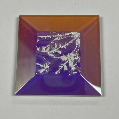 A Dichroic Square Bevel Glass 1 1/2" x 1 1/2" Glue Chip SF150 - Image 3