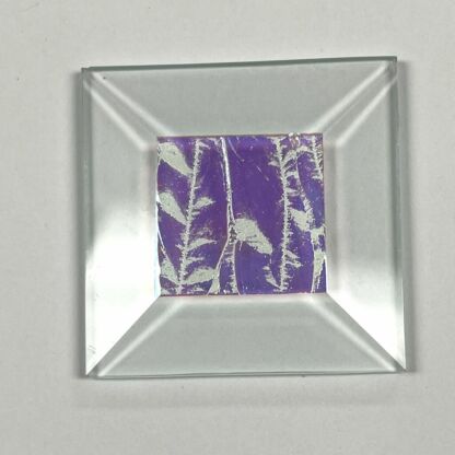 A Dichroic Square Bevel Glass 1 1/2" x 1 1/2" Glue Chip SP160 - Image 2