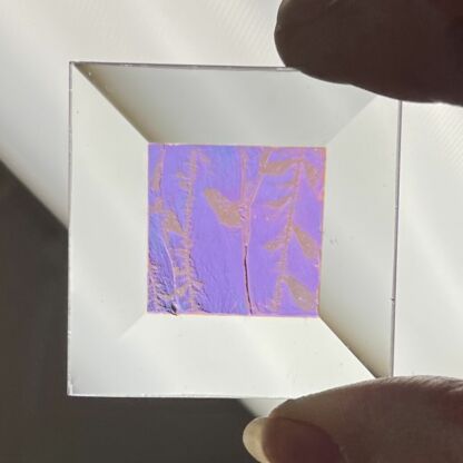 A Dichroic Square Bevel Glass 1 1/2" x 1 1/2" Glue Chip SP160 - Image 3