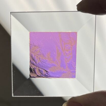 A Dichroic Square Bevel Glass 2" x 2" Glue Chip SP250 - Image 3
