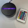 Lighted Base - Black Round Color Changing Light w/ Slot