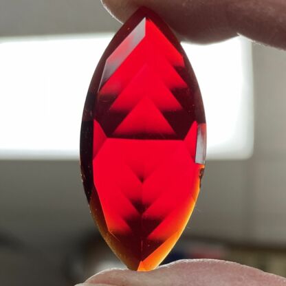 Red 20mm x 42mm Pointed Faceted Jewel #399-10