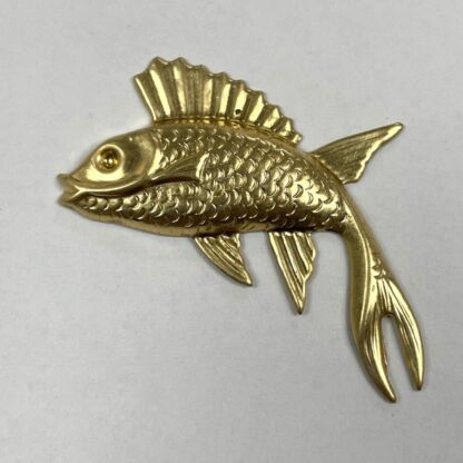 Brass 3-D Large Fish Left Facing #BF108L