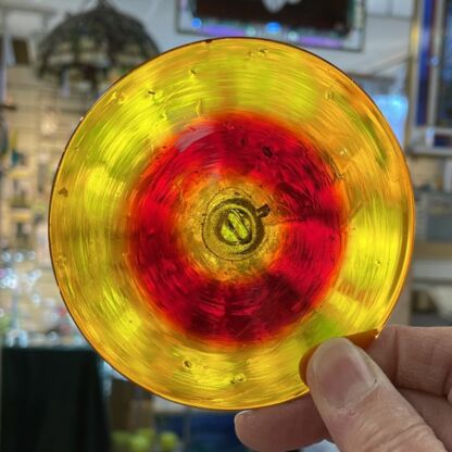 Rondel Blenko Handblown Glass 4" Orange BL222 - Image 2