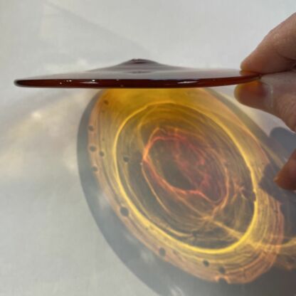 Rondel Blenko Handblown Glass 4" Orange BL225 - Image 2