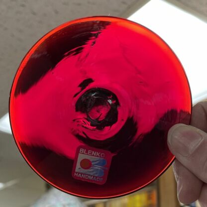 Rondel Blenko Handblown Glass 3 3/4" Red BL300 - Image 3