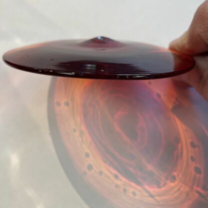 Rondel Blenko Handblown Glass 4" Dark Orange BL235 - Image 3