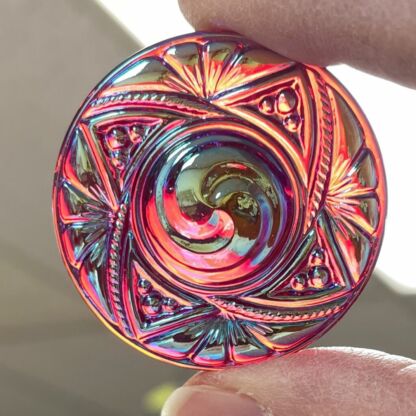 Dichroic Victorian Round 40mm Jewel- Red DFR40-10