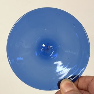 Handblown Glass Rondel 3 3/4" (95mm) Blue - HR95-04