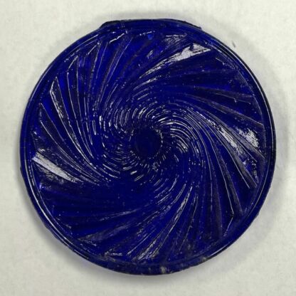 Rondel Swirl Pressed Glass 3 3/8" Blue SR325-04 - Image 2