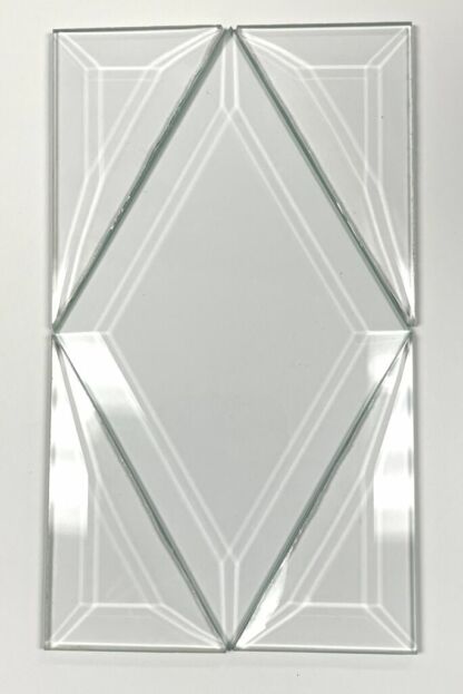 1/4 of 4 x 7 Diamond Bevel Glass Set of 2 - Image 2
