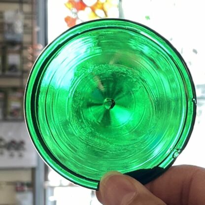 Rondel Vintage Pressed Glass 3" Green DR300-03 - Image 2