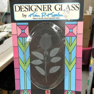 Engraved Clear Oval Bevel - #632 Long Stem Rose