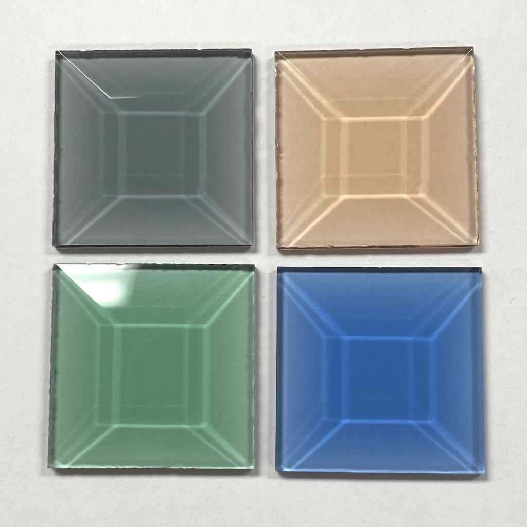 Square Colored Stock Glass Bevel - 1-1/2" x 1-1/2"