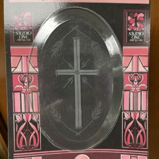 Engraved Clear Oval Bevel - Cross w/ Wheat #652