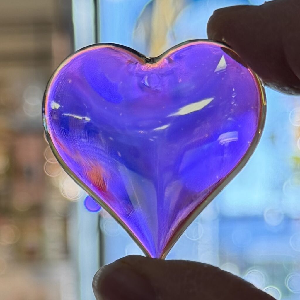 Dichroic Heart 40mm Jewel- Clear DH3601